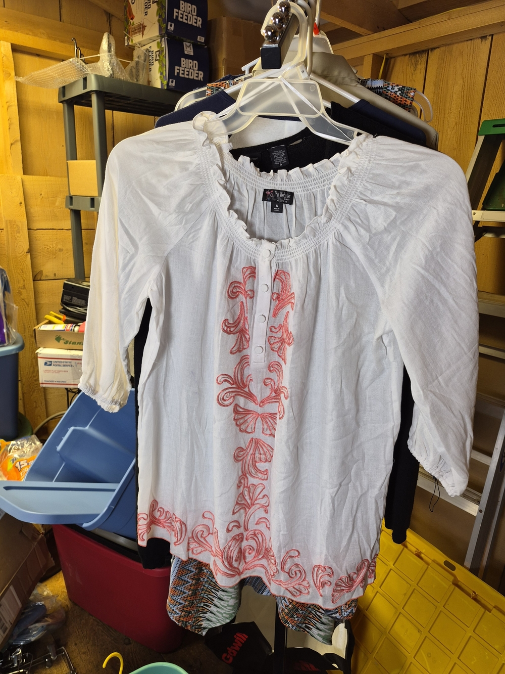 The Webster at Target White Tunic with Coral Embroidery Bin 64